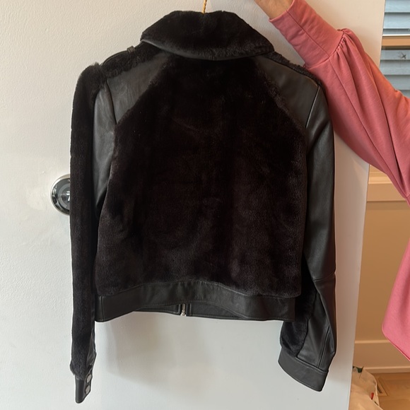 7 For All Mankind Womens Asymmetrical Moto Leather - Picture 3 of 5